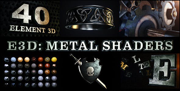 AE预设模板-46种金属材质贴图着色器E3D无缝预设 Metal Shaders for Element 3D-精品资源站