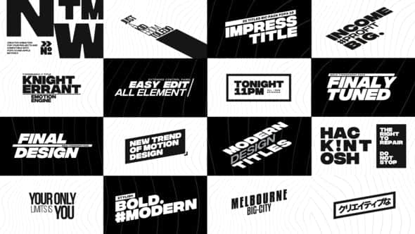 FCPX插件-22个黑白大标题文字动画 Big Bold Titles-精品资源站