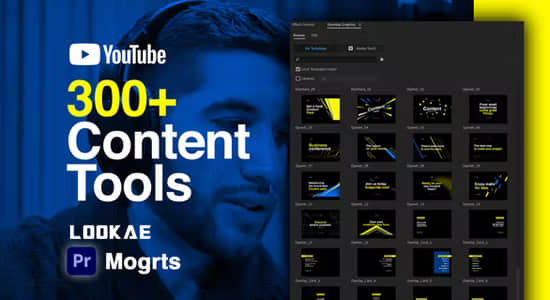 PR模板-300种互联网社交媒体视频网站文字标题图形包装动画 Content Tools-精品资源站