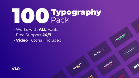 AE模板-100个时尚迷你商务动态文字标题排版动画 100 Titles Pack-精品资源站