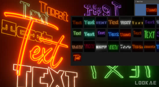 霓虹发光文字标题效果Blender插件 Neon Text Addon v1.0-精品资源站