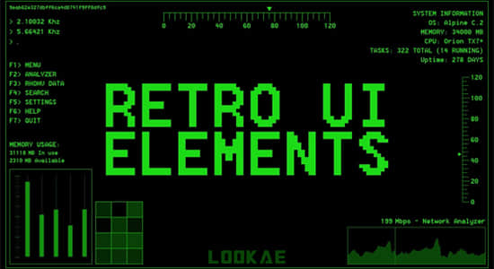 51个经典复古科幻UI界面元素动画4K视频素材 Retro UI Elements-精品资源站
