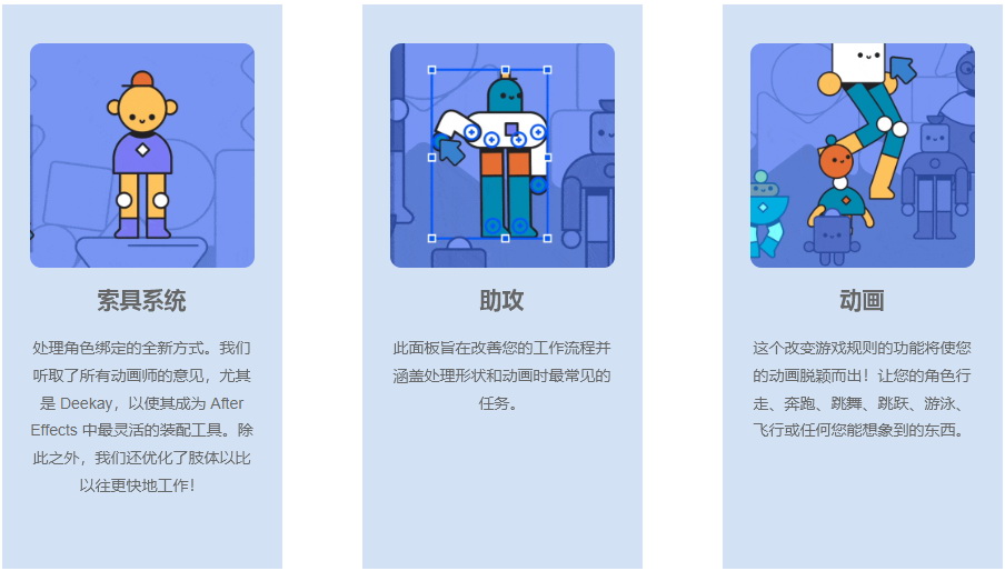二维卡通人物角色骨骼动作绑定MG动画制作AE脚本 Deekay Tool V1.1.6 Win/Mac+使用教程