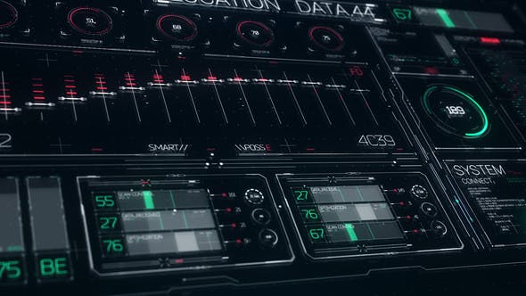 PR模板+AE模板-200种未来科技感HUD界面设计元素包 FUI HUD Design Elements-精品资源站