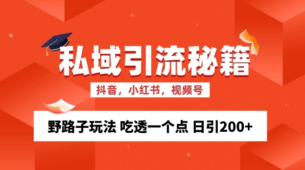 私域流量的精准化获客方法 野路子玩法 吃透一个点 日引200+ 【揭秘】-精品资源站