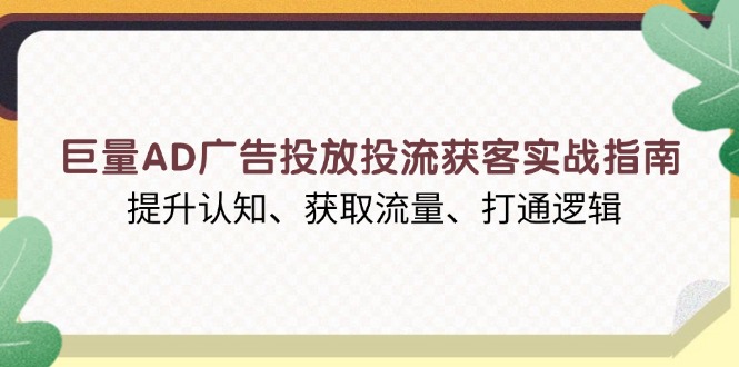 巨量AD广告投放投流获客实战指南，提升认知、获取流量、打通逻辑-精品资源站