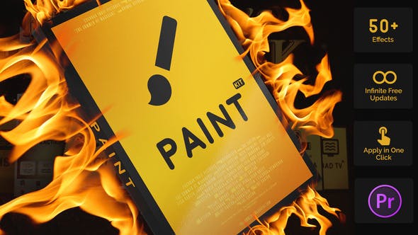 PR模板-素描油墨水彩画艺术效果绘画预设 Paint Kit for Premiere Pro-精品资源站