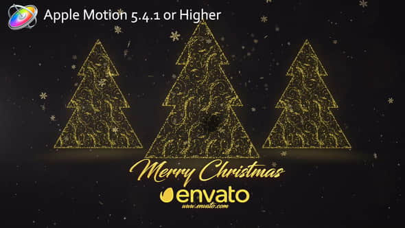 Apple Motion模板：圣诞节新年金色粒子片头 Christmas-精品资源站