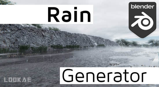 Baga Rain Generator V1.0.6 真实下雨雨滴涟漪Blender插件-精品资源站