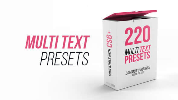 AE预设：220个缓入缓出弹性MG动画文字ffx预设 Multi Text Presets-精品资源站