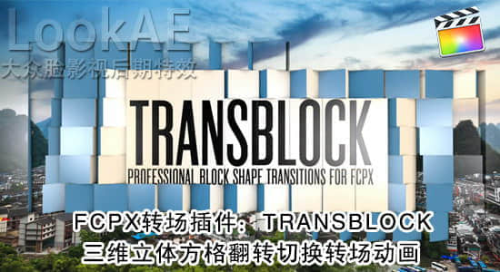 FCPX 转场插件：112组三维立体方格翻转切换转场动画 PFS – TRANSBLOCK-精品资源站