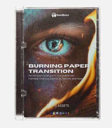 4K视频素材 10组纸张燃烧转场过渡动画 Burning Paper Transitions-精品资源站