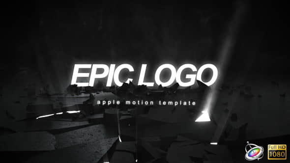 Apple Motion模板：地面爆炸破碎LOGO展示大气片头 Epic Logo-精品资源站