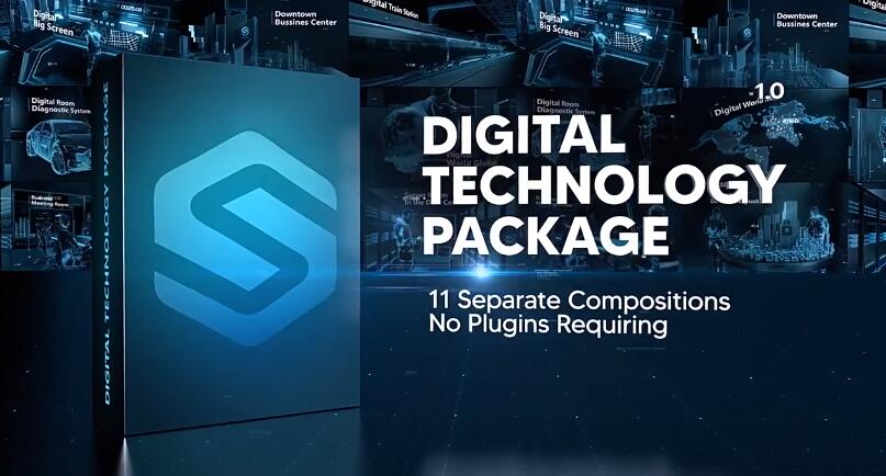 AE模板 未来数字技术信息展示动画 Digital Technology Package
