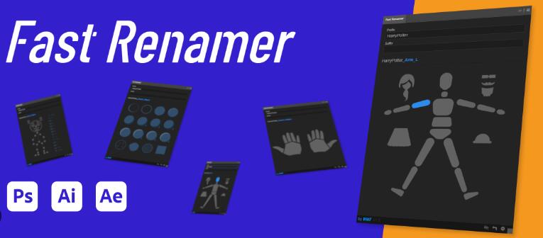 AE/AI/PS脚本中文版 快速给图层重命名工具 Fast Renamer 1.5 Win/Mac+使用教程