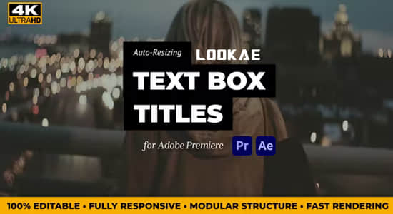 AE/PR模板-自适应底栏边框文字标题动画 Auto Resizing Text Box Titles-精品资源站