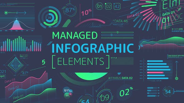 AE模板-彩色信息数据统计图表柱状图动画包 Managed Infographic Elements-精品资源站