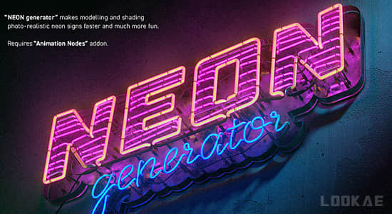 Blender插件-霓虹灯发光特效生成器 Neon Generator-精品资源站