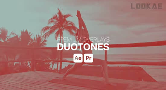 双色调颜色叠加视觉特效AE/PR模板 Premium Overlays Duotones-精品资源站
