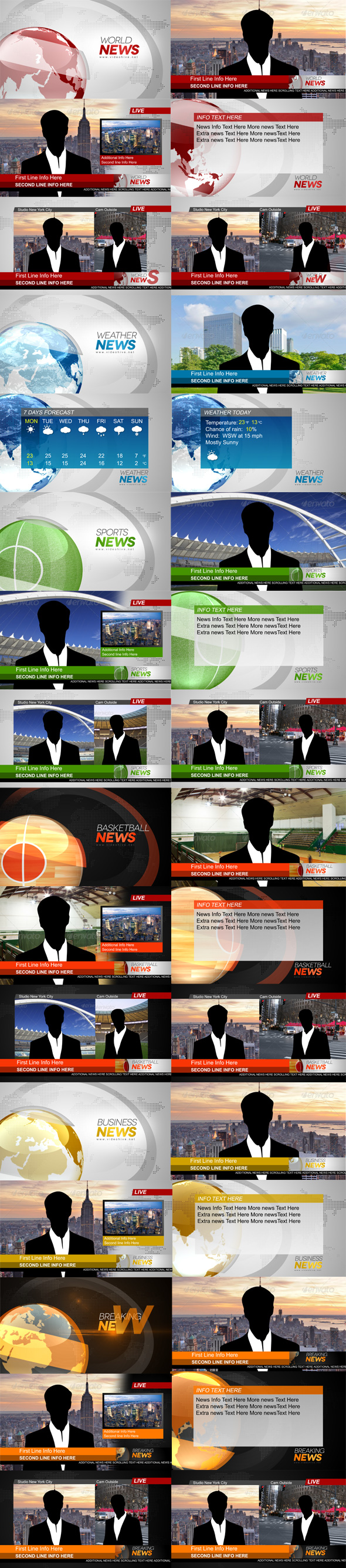 PR预设:电视广播新闻片头栏目包装动画 Broadcast News-LookAE.com PR预设:电视广播新闻片头栏目包装动画 Broadcast News