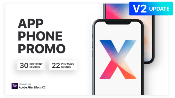 AE模板-简约时尚Phone X手机创意App应用介绍展示 Phone X – App Presentation V2.1-精品资源站