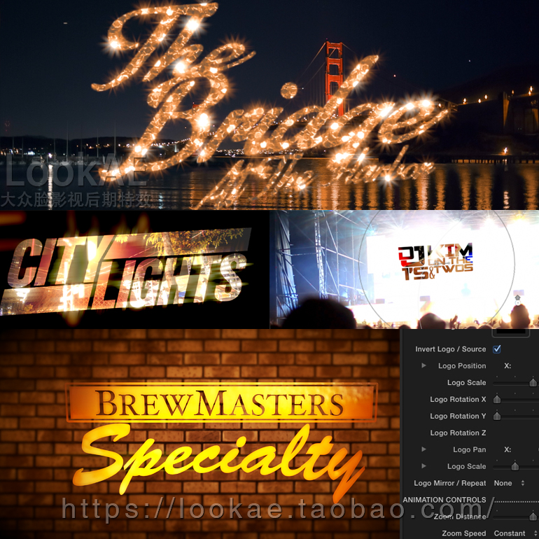 FCPX插件-文字标题LOGO镂空遮罩字幕动画 PROMATTE + 使用教程-LookAE.com FCPX插件-文字标题LOGO镂空遮罩字幕动画 PROMATTE + 使用教程