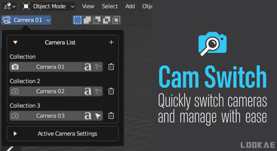 Blender插件-多个摄像机快速切换工具 Cam Switch V1.1-精品资源站