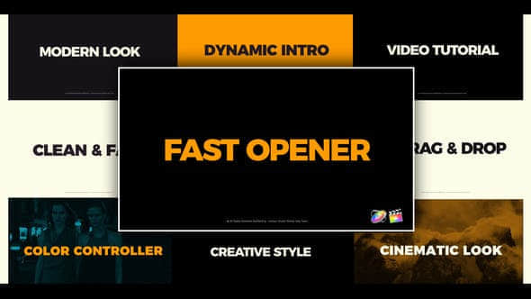 FCPX插件-快闪动感节奏图文展示开场片头 Clean Fast Opener-精品资源站