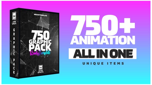 AE模板-750个社交媒体文字标题排版设计包装宣传动画 Graphic Pack – GFX-精品资源站