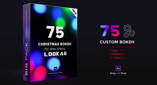 AE模板-75个彩色虚化光斑特效动画 Christmas Custom Bokeh-精品资源站