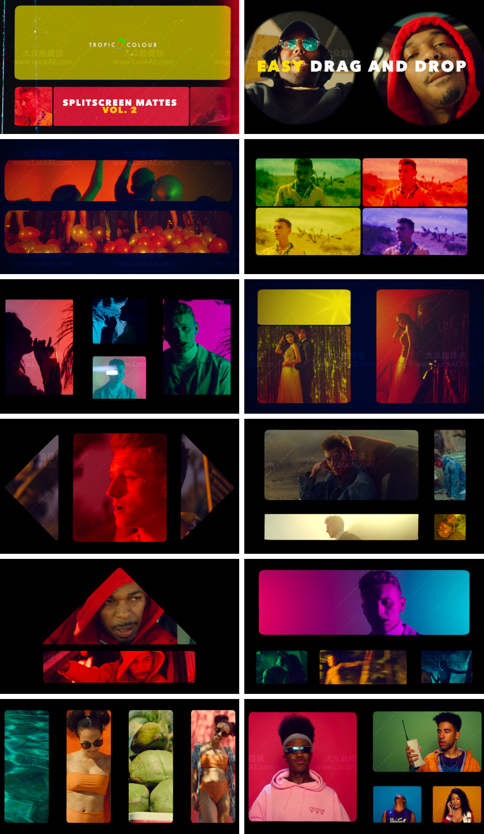 80个多风格分屏边框遮罩8K通道图片素材 Split Screen Film Mattes v2-LookAE.com 80个多风格分屏边框遮罩8K通道图片素材 Split Screen Film Mattes v2