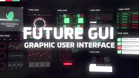 AE模板-未来高科技HUD元素图表元素动画 HUD and GUI-精品资源站