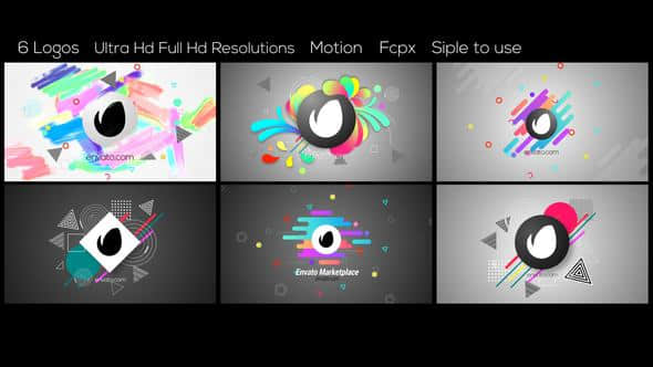 FCPX插件-6个抽象图形LOGO简洁片头 Abstract Logos-精品资源站