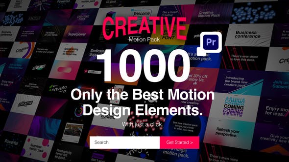 PR脚本-1000种创意文字标题排版设计彩色渐变图形背景动画预设 Creative Motion Pack-精品资源站