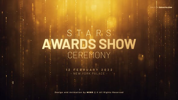 AE模板-华丽金色颁奖典礼人物介绍文字标题开场片头 Awards Opener-精品资源站