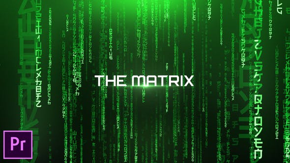Premiere预设-黑客帝国科技感矩阵背景文字标题展示 The Matrix – Cinematic Titles-精品资源站
