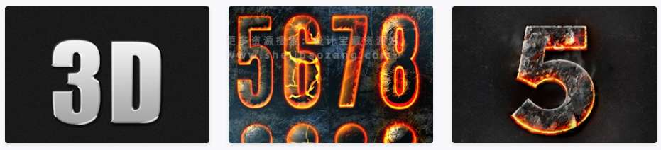 100款火焰岩浆烟雾裂纹PS特效文字模版100 Photoshop Layer Styles Bundle - Text Effect
