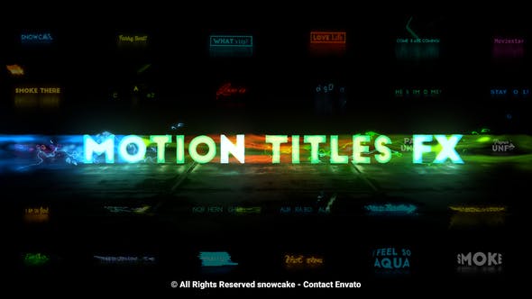 AE模板-70种运动能量发光创意文字标题动画包 Motion Titles FX-精品资源站