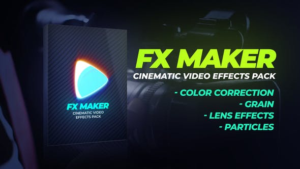 32个镜头炫光粉尘粒子噪点视频素材+30个LUTS调色预设 FX Maker Video Effects Pack-精品资源站