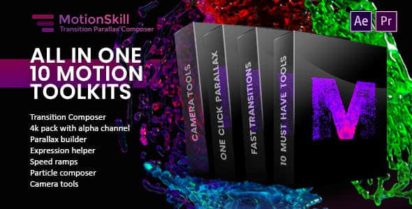AE脚本-运动转场视觉差表达式预设工具包All in One Motion Transition Parallax Expression ToolKit-精品资源站