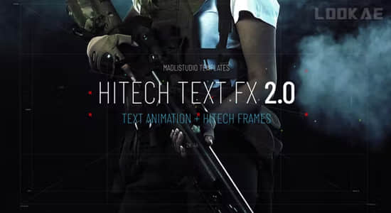 AE模板-科技感十足文字标题闪烁显示动画 Hitech Text FX 2-精品资源站