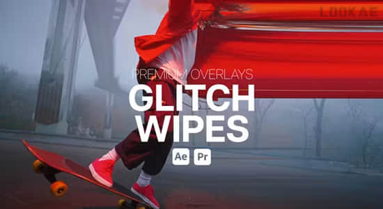 AE/PR模板-故障毛刺方向模糊擦除视觉特效 Overlays Glitch Wipes-精品资源站