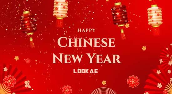 AE模板-红色喜庆中国新年快乐动画片头 Chinese New Year-精品资源站