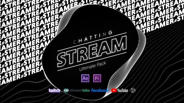 AE/PR模板-创意网络媒体社交关注直播聊天文字标题动画预设 Stream Chatting Pack-精品资源站