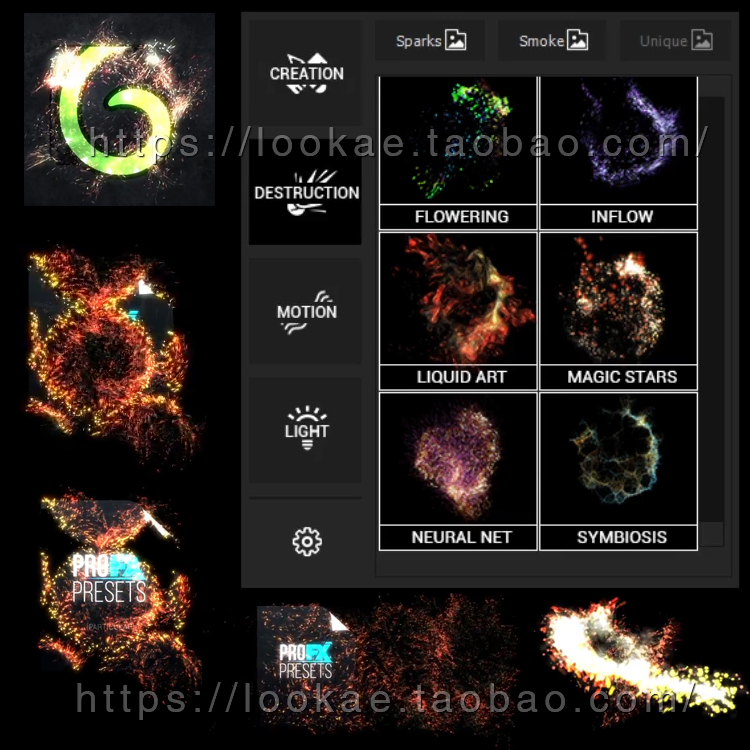 AE脚本:炫酷Particular粒子汇聚消散LOGO文字图片动画脚本-LookAE.com AE脚本:炫酷Particular粒子汇聚消散LOGO文字图片动画脚本