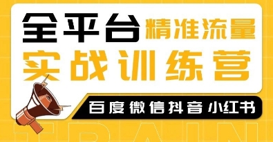 全平台精准流量实战训练营，百度微信抖音小红书SEO引流教程-精品资源站