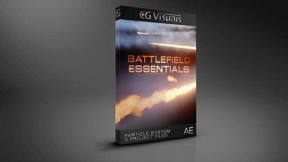 AE模板-军事战争导弹子弹烟雾拖尾开枪射击火焰特效 Trapcode Battlefield Essentials-精品资源站