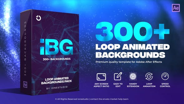 AE脚本-300种抽象彩色渐变图形背景循环动画 iBG Loop Backgrounds-精品资源站