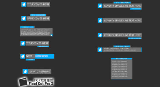 FCPX插件-12个简洁商务字幕条动画 Simple Lowerthirds-精品资源站
