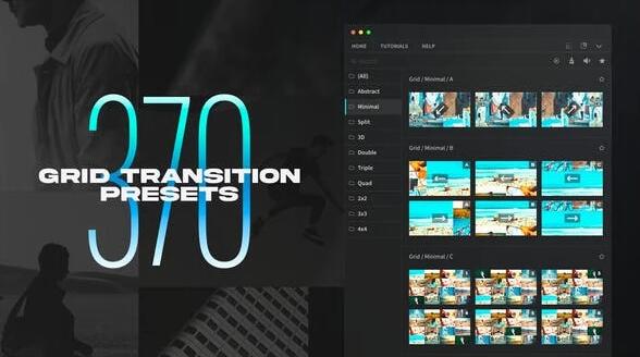 AE脚本 370个画面网格分割切换转场过渡预设 Grid Transitions